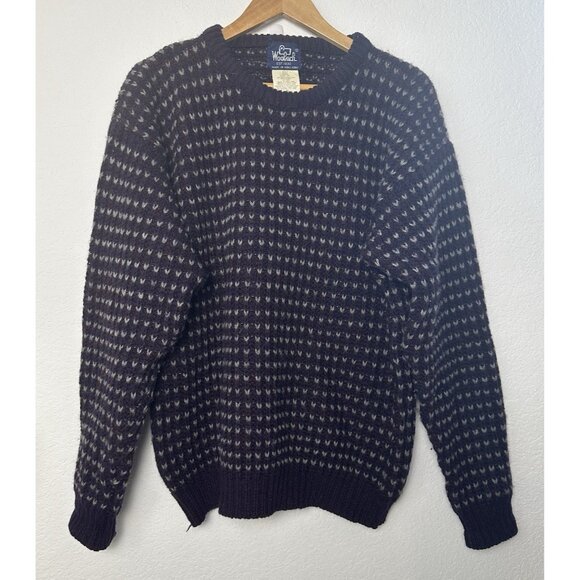 Vintage 90s Woolrich Wool Crewneck Sweater Birdseye Purple Men’s XL Grandpacore - Picture 1 of 9